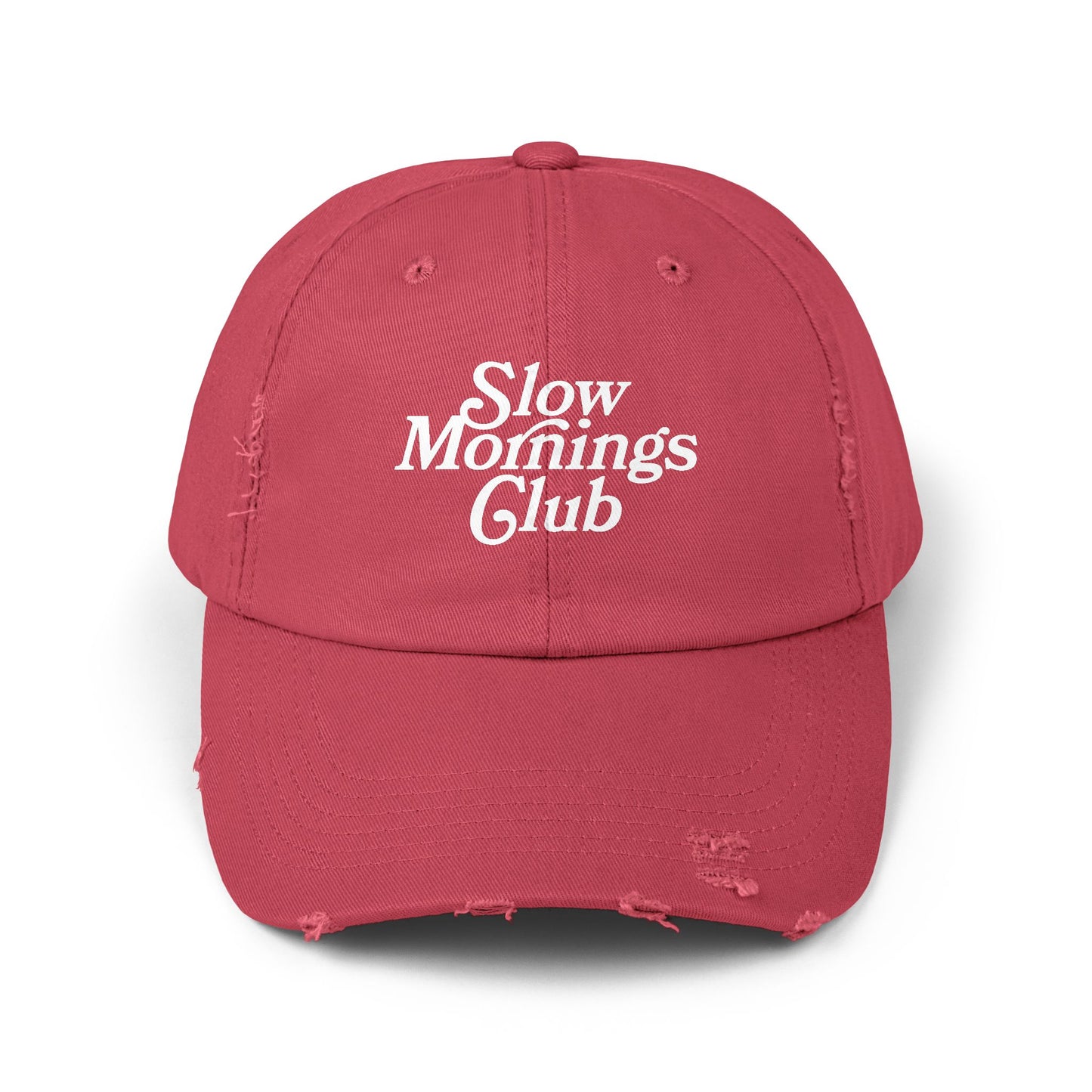 Slow Mornings Club Distressed Dad Hat