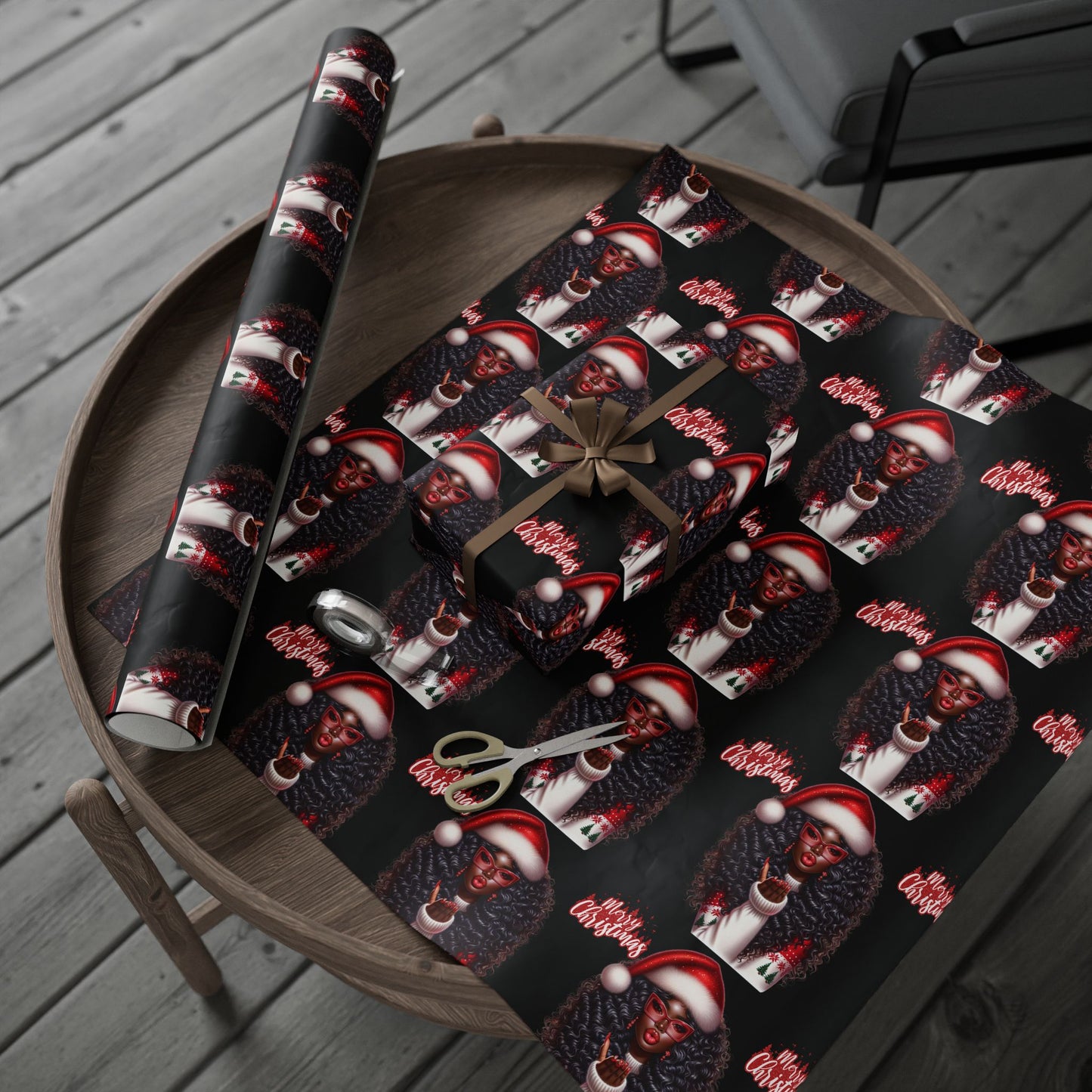 Brown Sugar & Snowflakes Wrapping Paper
