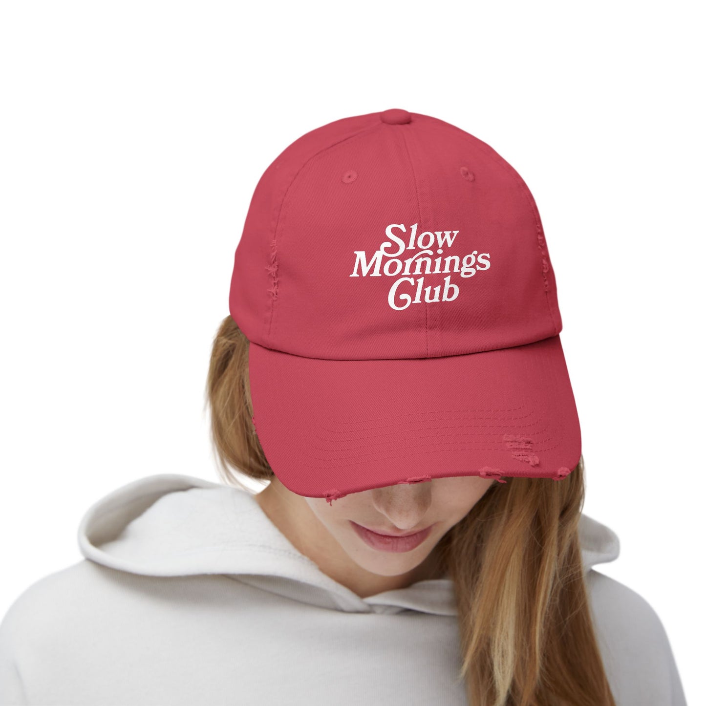 Slow Mornings Club Distressed Dad Hat