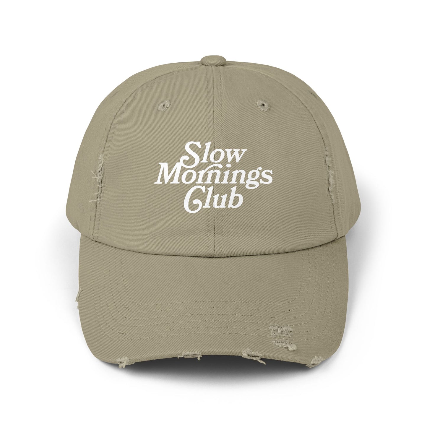 Slow Mornings Club Distressed Dad Hat