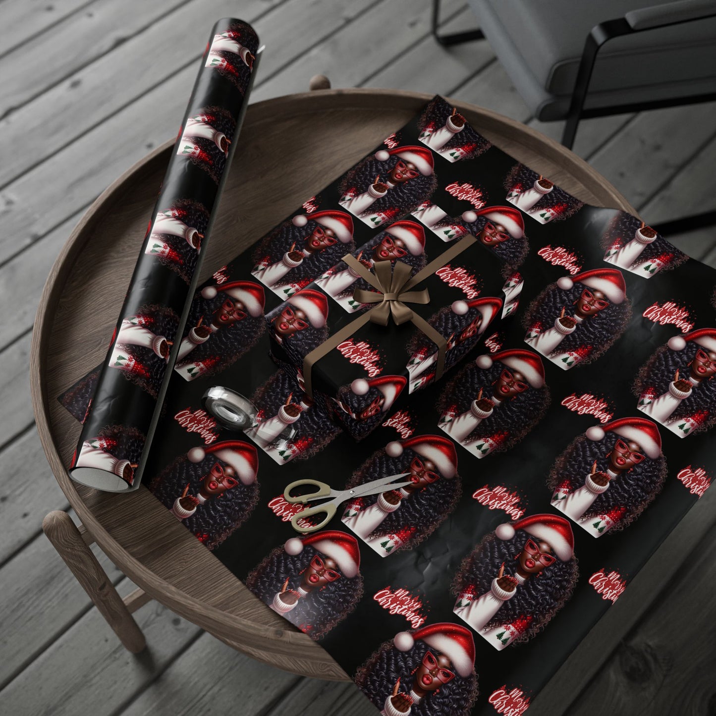 Brown Sugar & Snowflakes Wrapping Paper