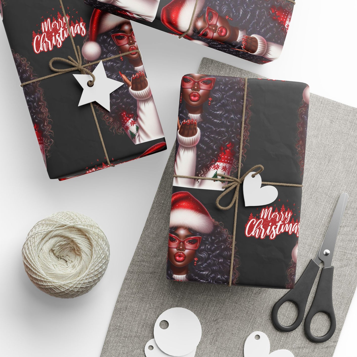Brown Sugar & Snowflakes Wrapping Paper