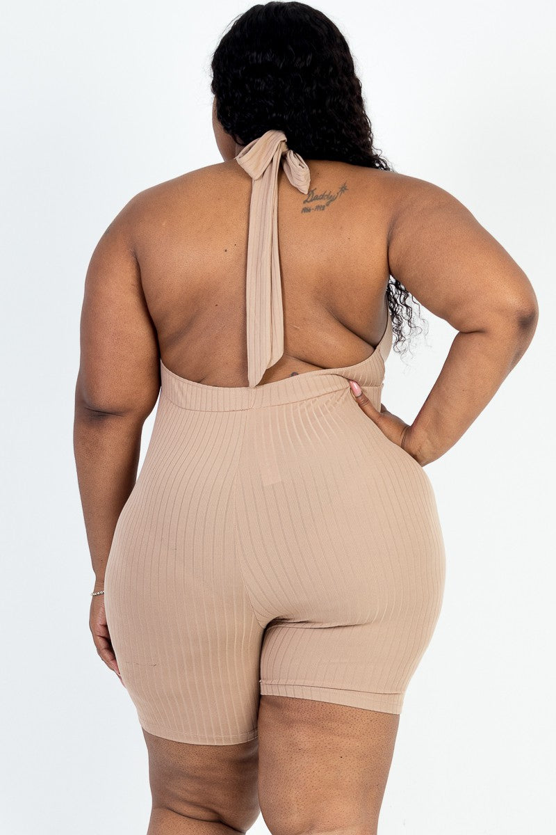 tan romper, romper, women's romper, plus size romper, women's fashion, plus size fashion, women's plus size, women's romper, summer 2024 romper, trendy clothes for black women, urban clothing, urban chic, clothes for plus size women, women's plus size clothes,
