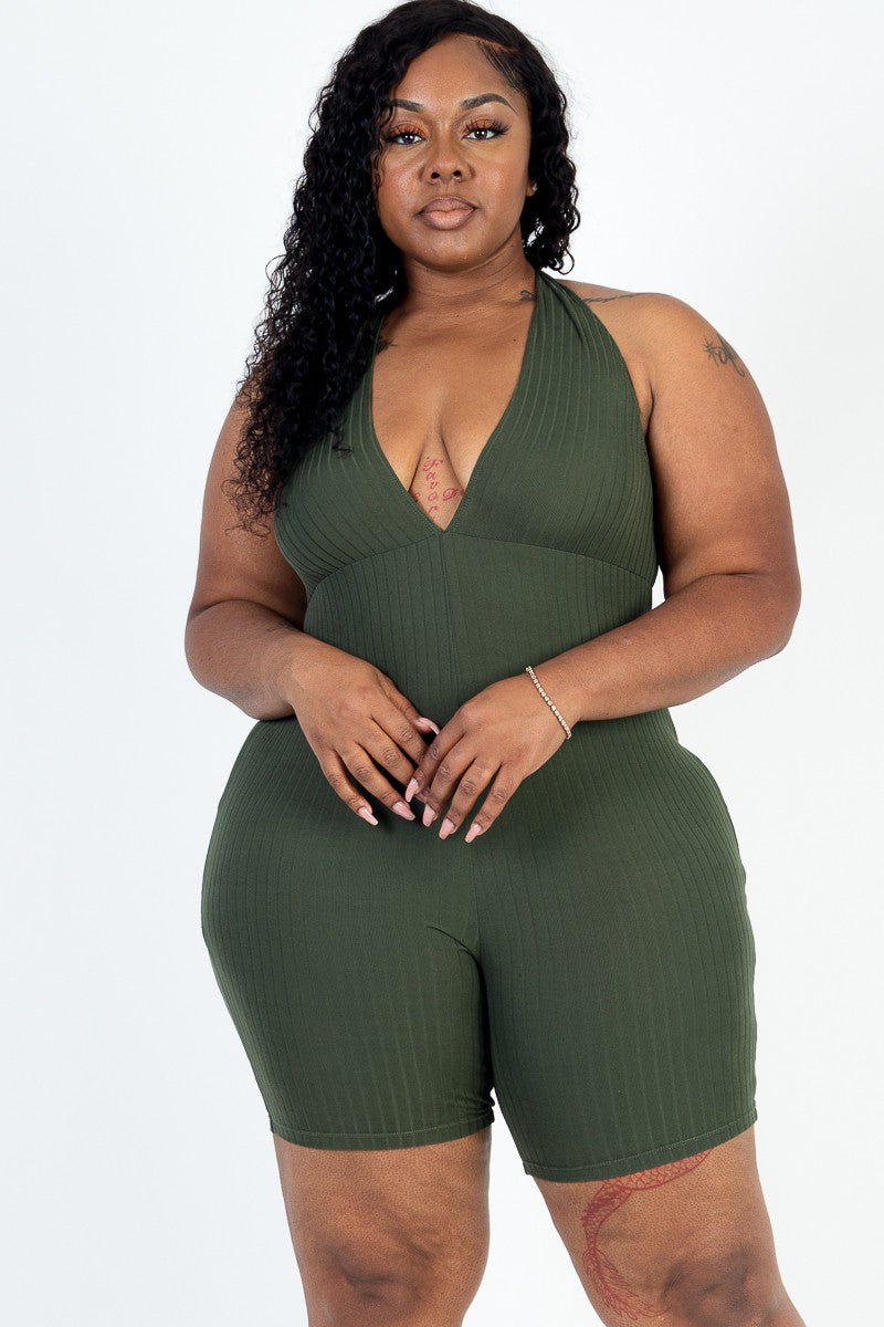 romper, women's romper, plus size romper, women's fashion, plus size fashion, women's plus size, women's romper, summer 2024 romper, trendy clothes for black women, green romper, green halter romper, urban clothing, urban chic, clothes for plus size women, women's plus size clothes,