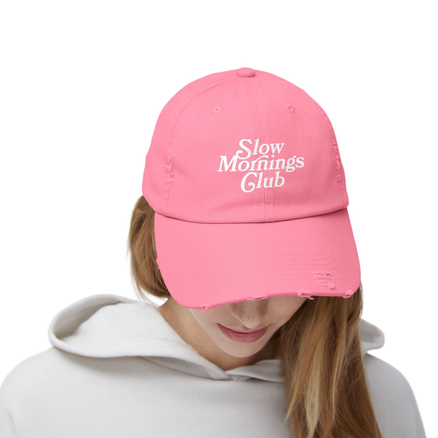 Slow Mornings Club Distressed Dad Hat