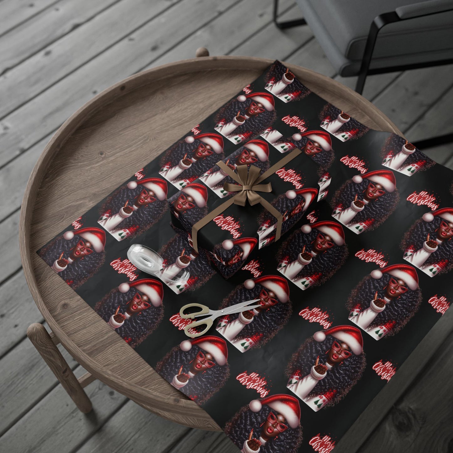 Brown Sugar & Snowflakes Wrapping Paper