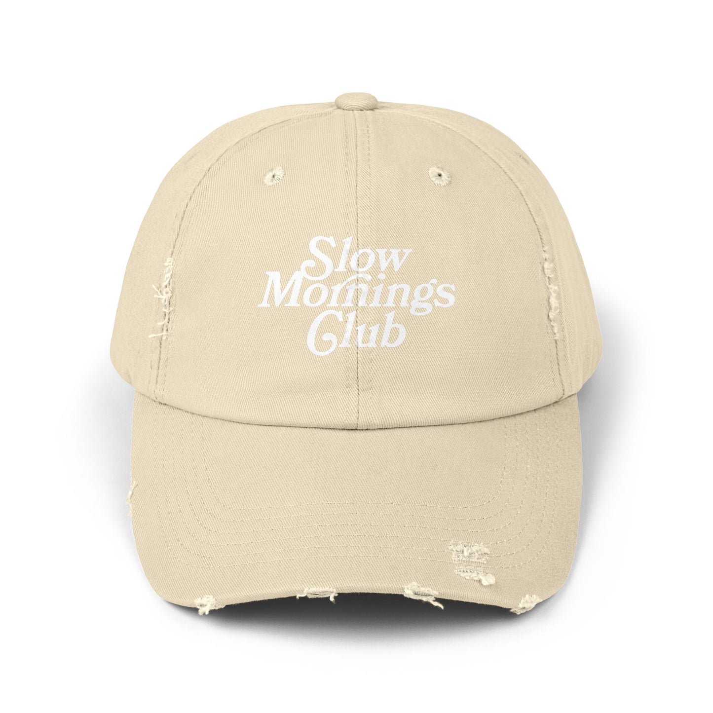 Slow Mornings Club Distressed Dad Hat