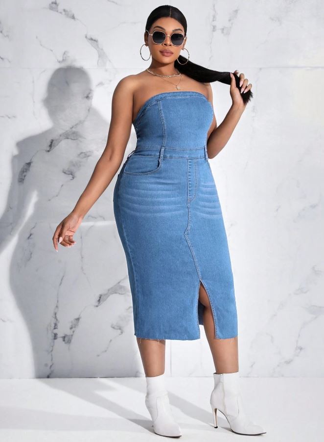 Split Decision, Full Confidence Denim Dress