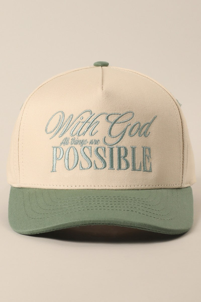 With God All Things Are Possible Hat