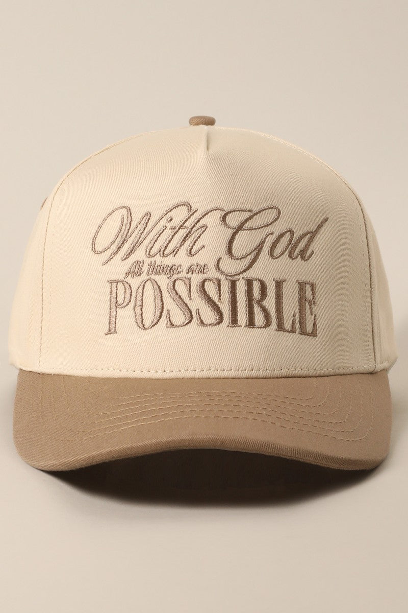 With God All Things Are Possible Hat