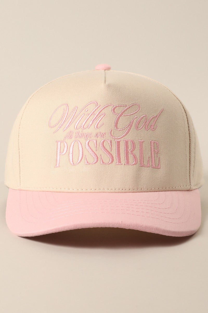 With God All Things Are Possible Hat