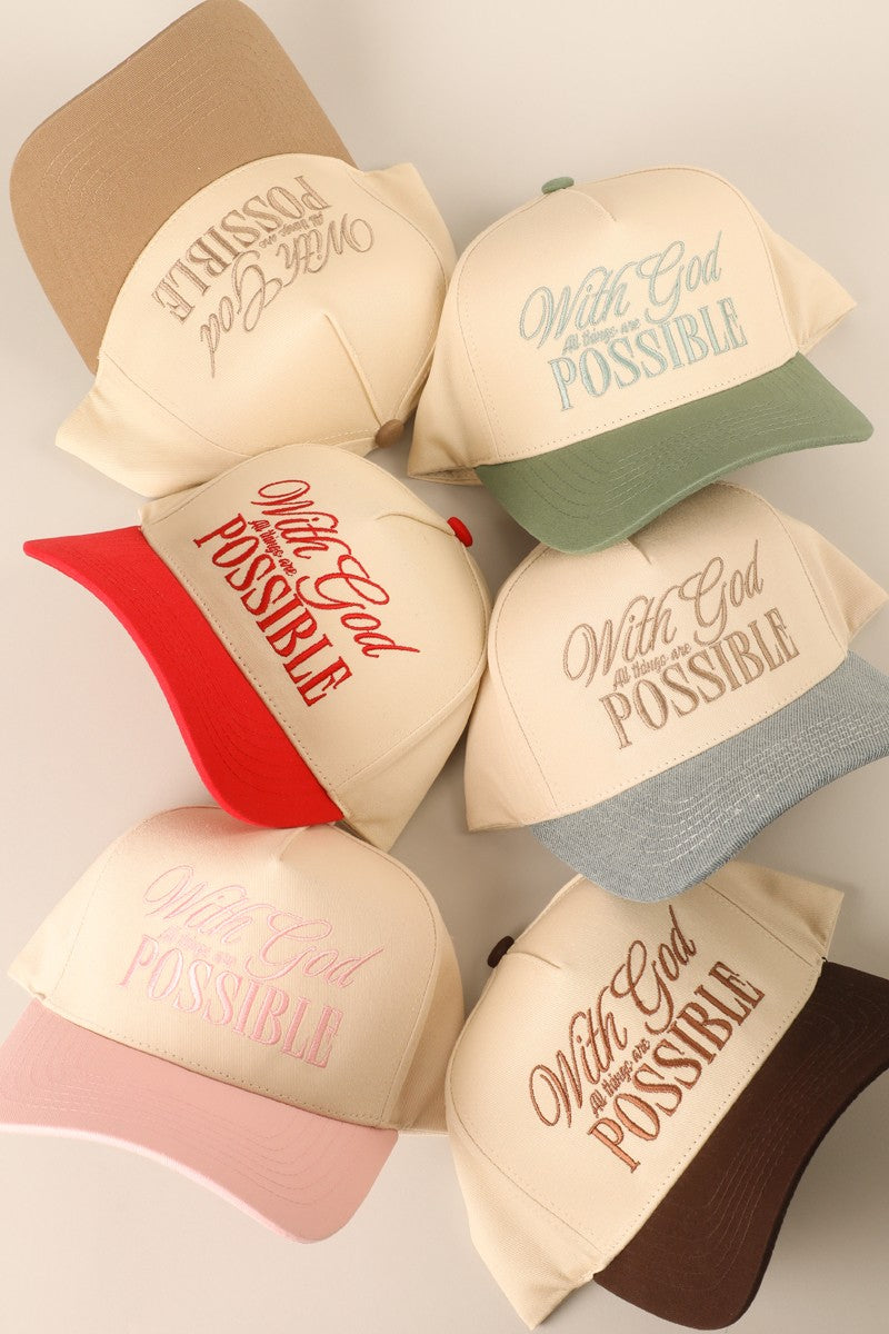 With God All Things Are Possible Hat