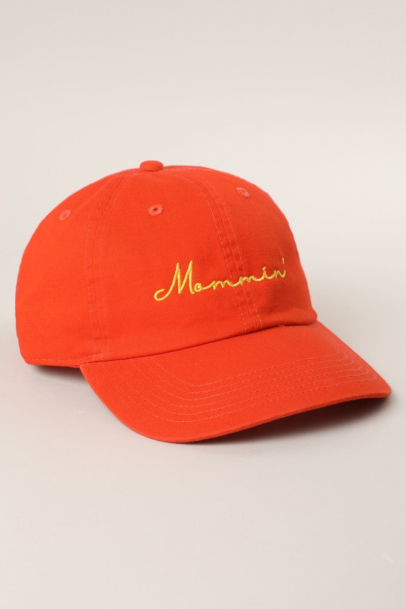 Mommin Typography Embroidered Dad Hat