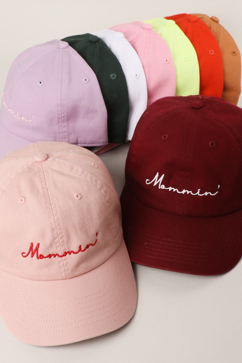 Mommin Typography Embroidered Dad Hat