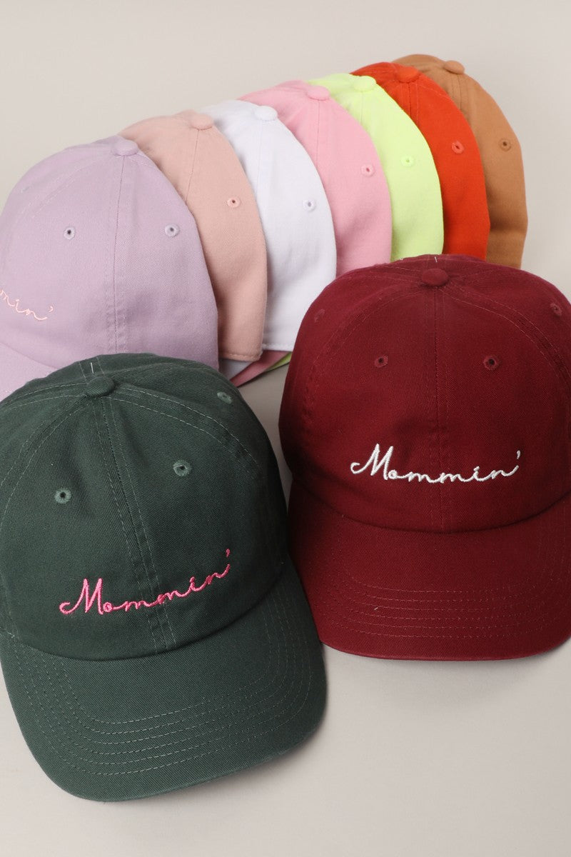 Mommin Typography Embroidered Dad Hat
