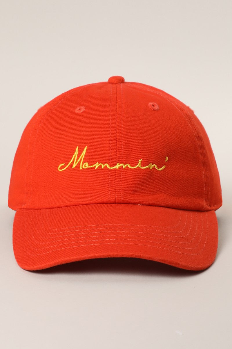 Mommin Typography Embroidered Dad Hat