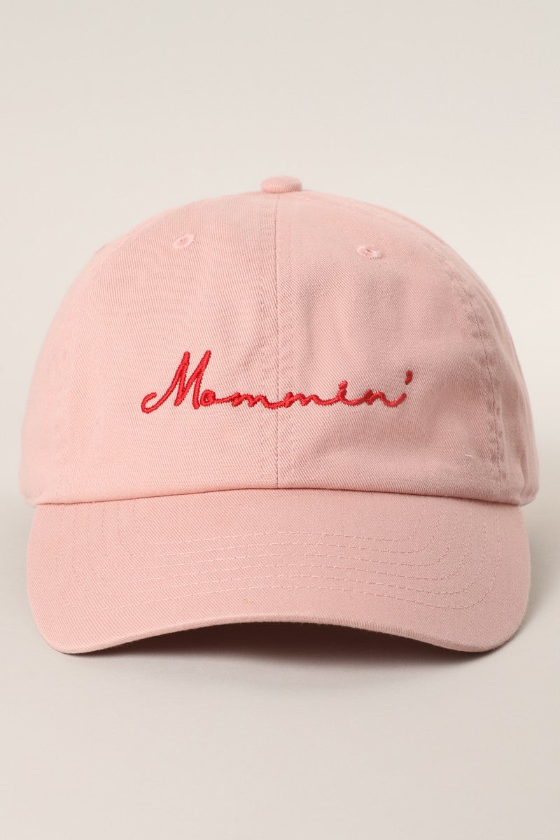 Mommin Typography Embroidered Dad Hat