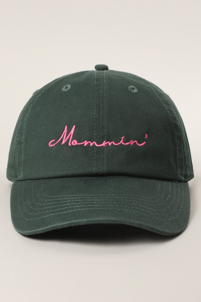 Mommin Typography Embroidered Dad Hat