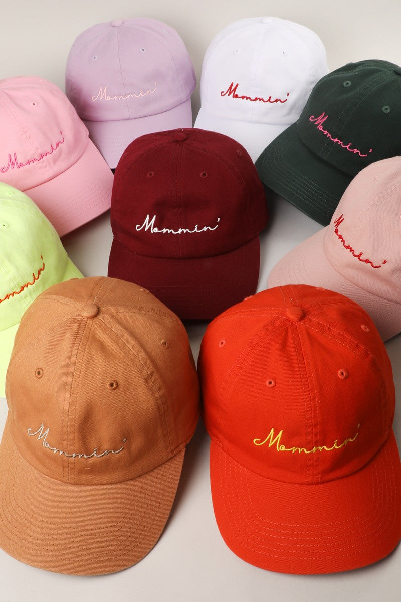 Mommin Typography Embroidered Dad Hat