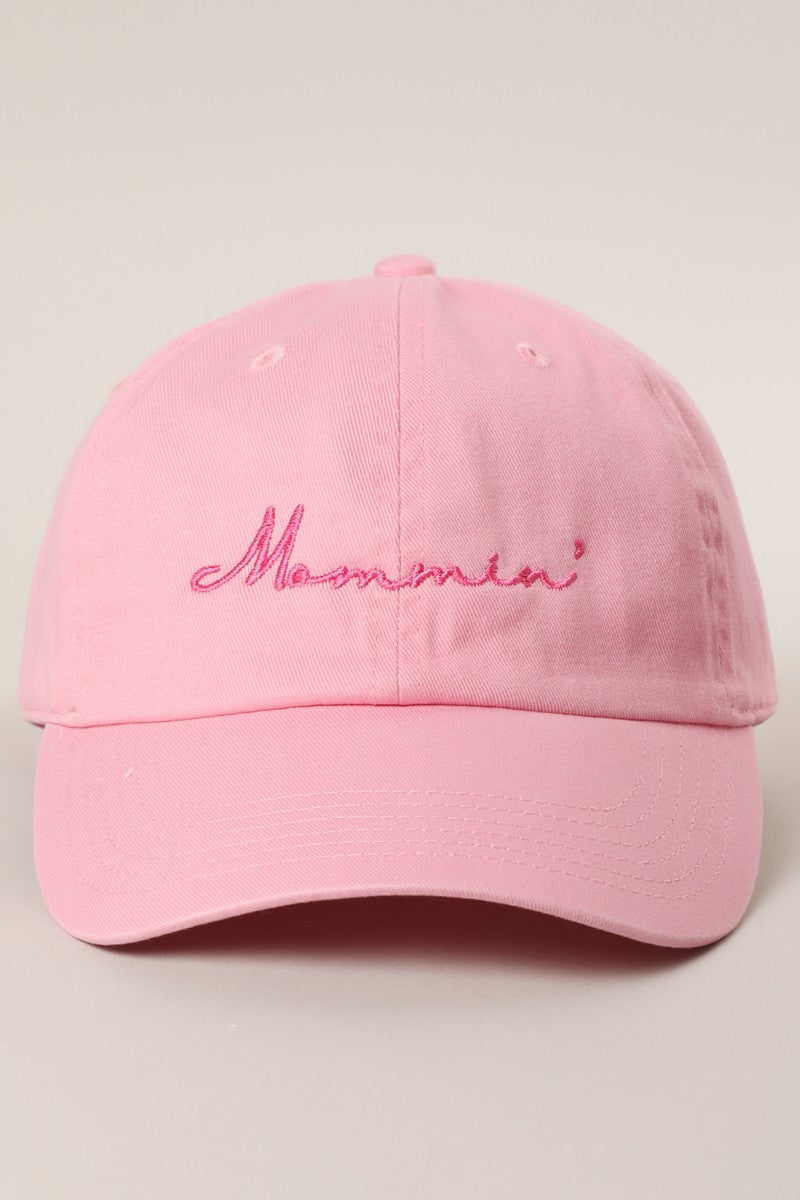 Mommin Typography Embroidered Dad Hat