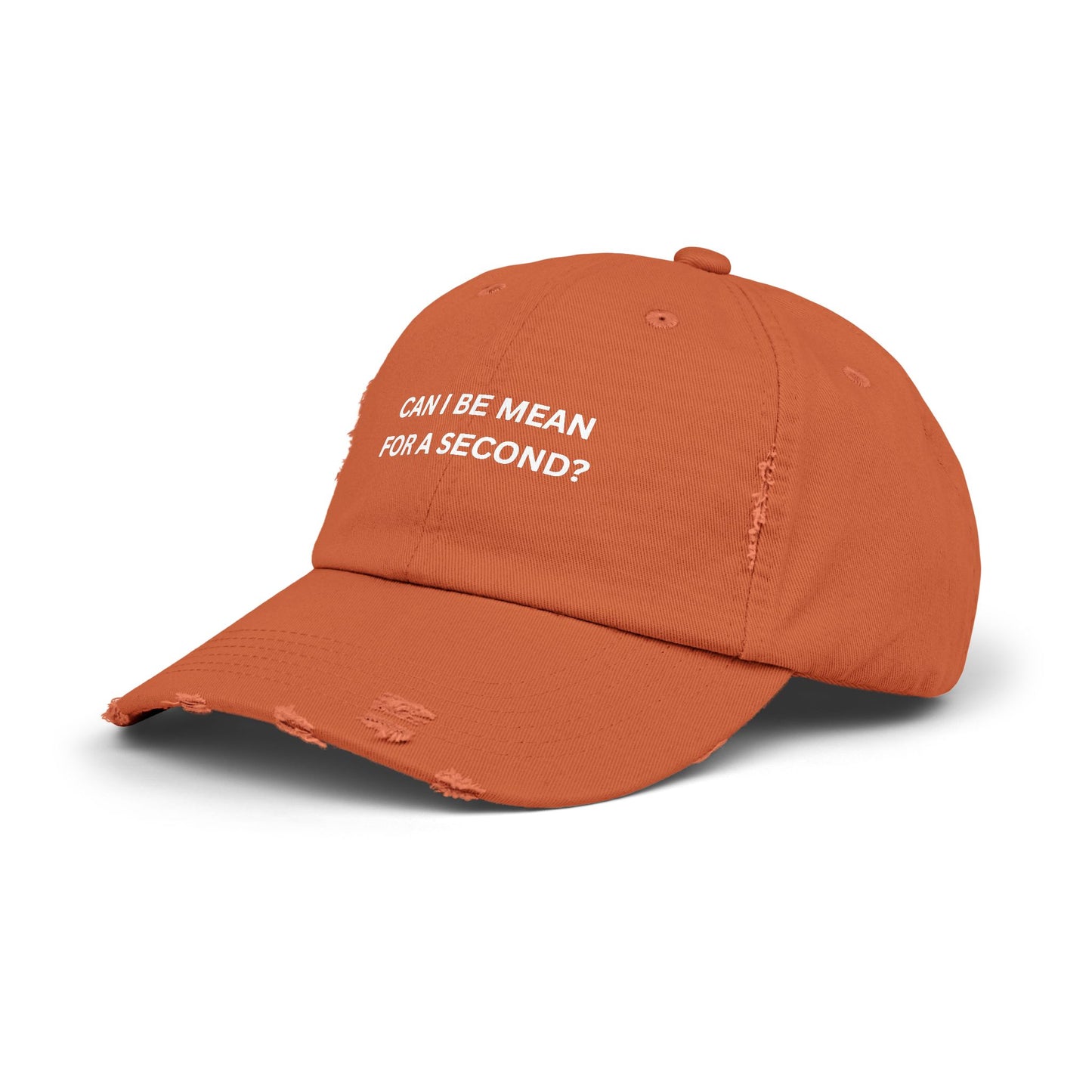 Can I Be Mean For A Second? Unisex Distressed Cap