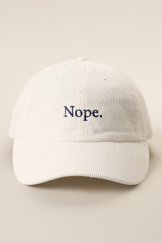 NOPE Corduroy Hat