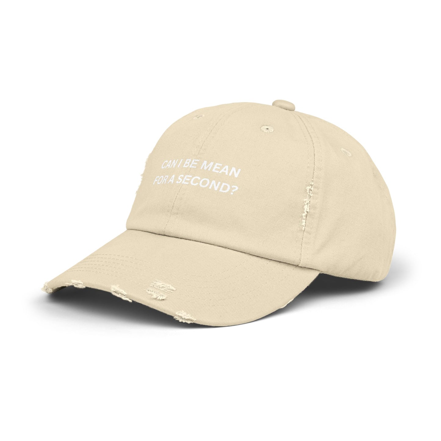 Can I Be Mean For A Second? Unisex Distressed Cap