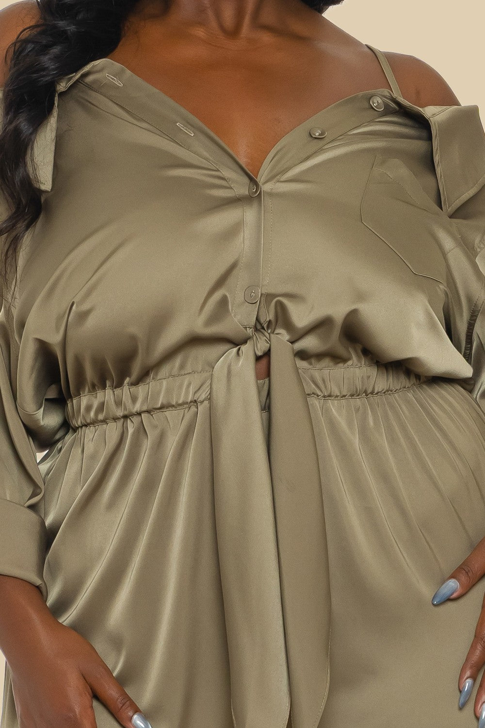 City Muse Cold-Shoulder Jumpsuit