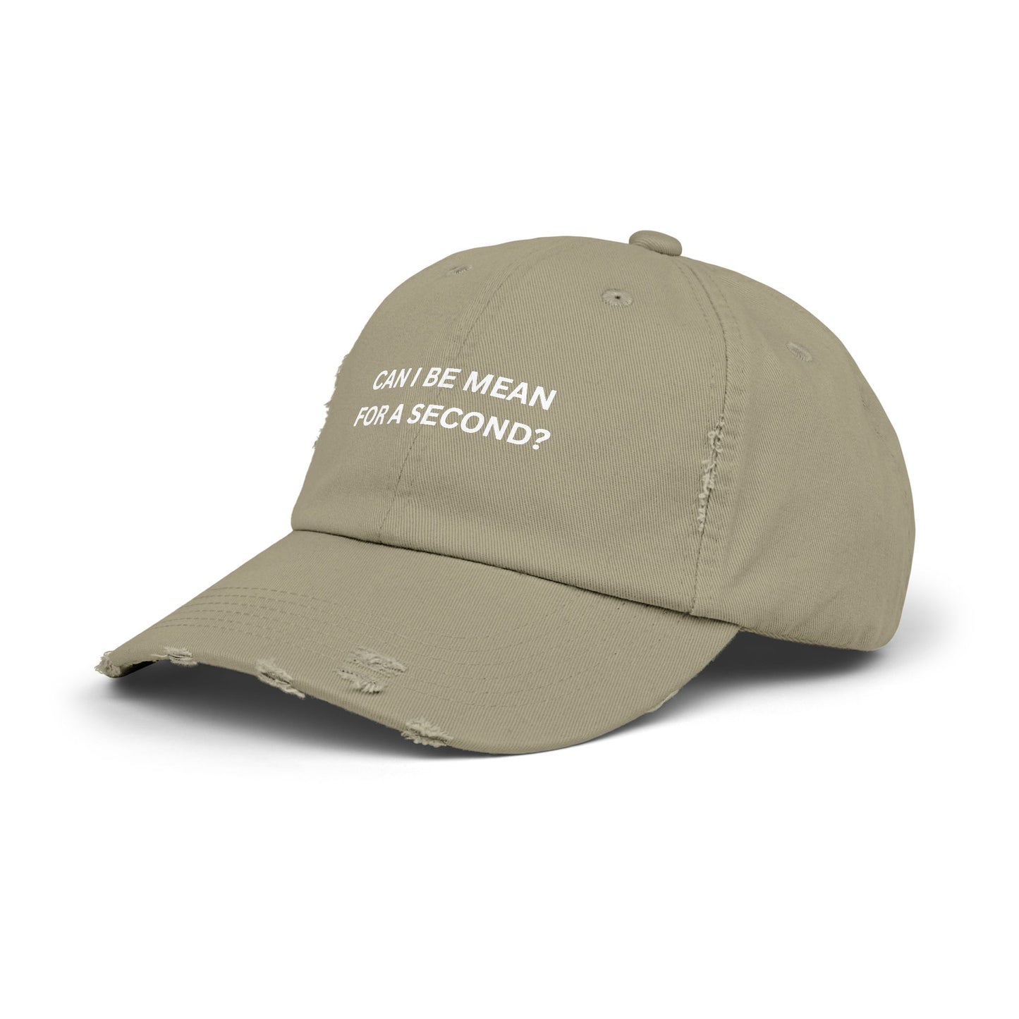 Can I Be Mean For A Second? Unisex Distressed Cap