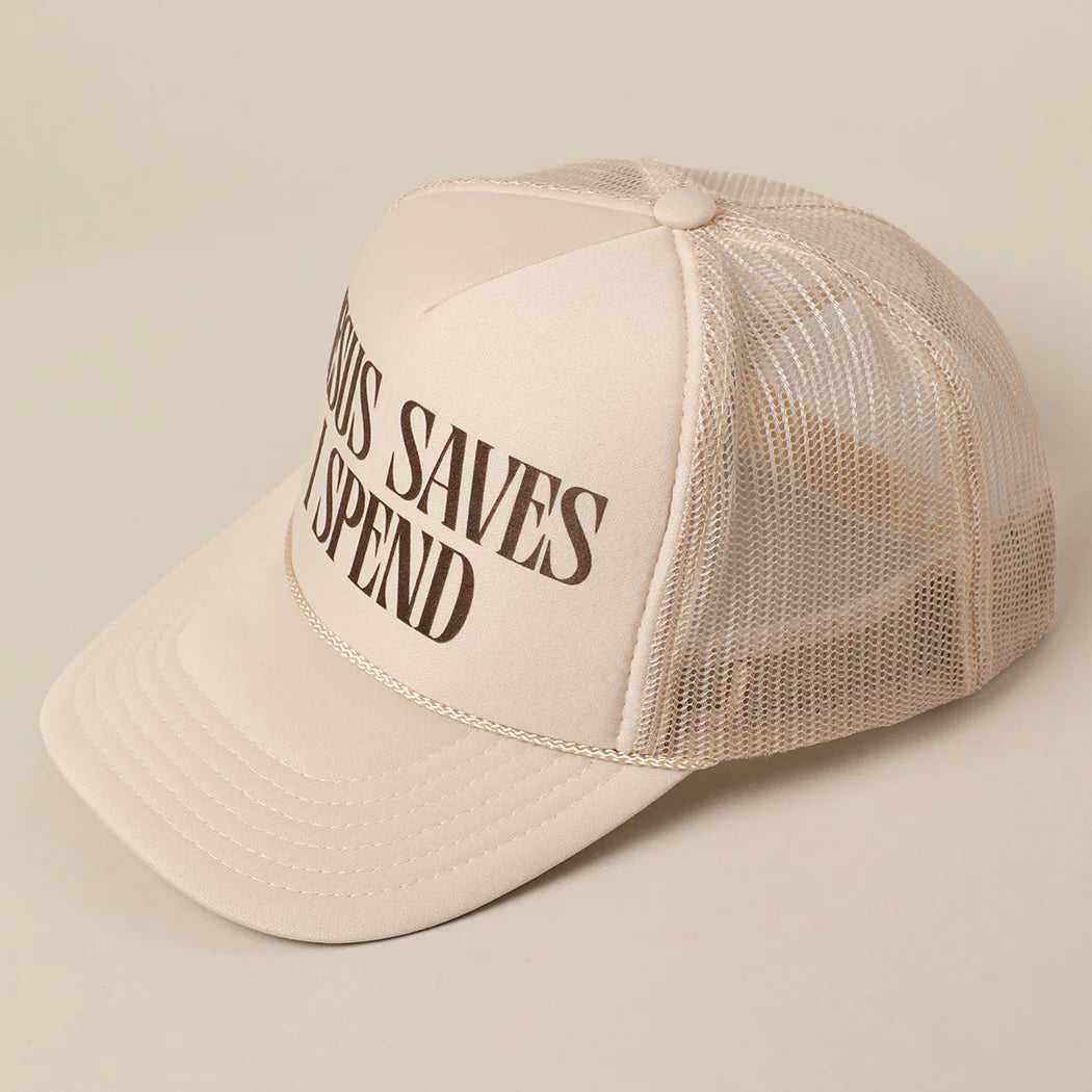 Jesus Saves, I Spend Mesh Trucker Hat