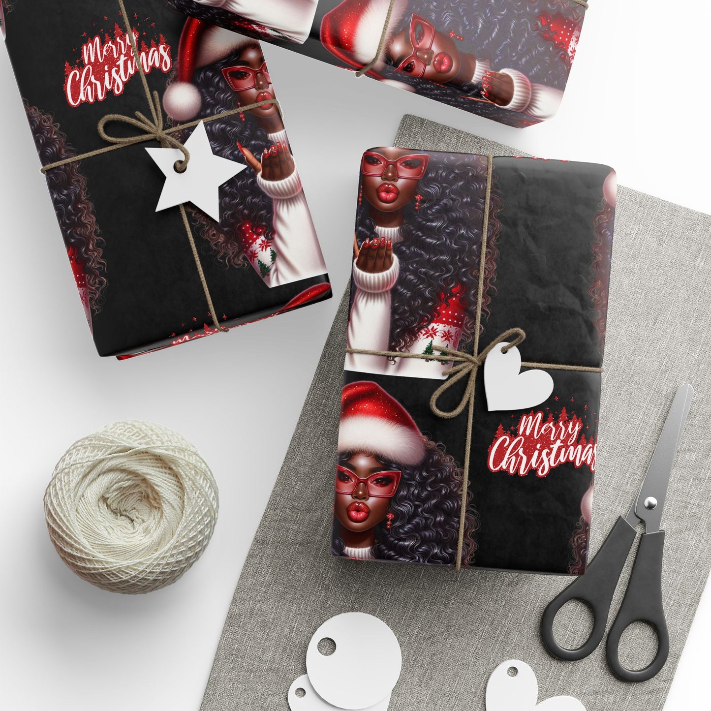 Brown Sugar & Snowflakes Wrapping Paper