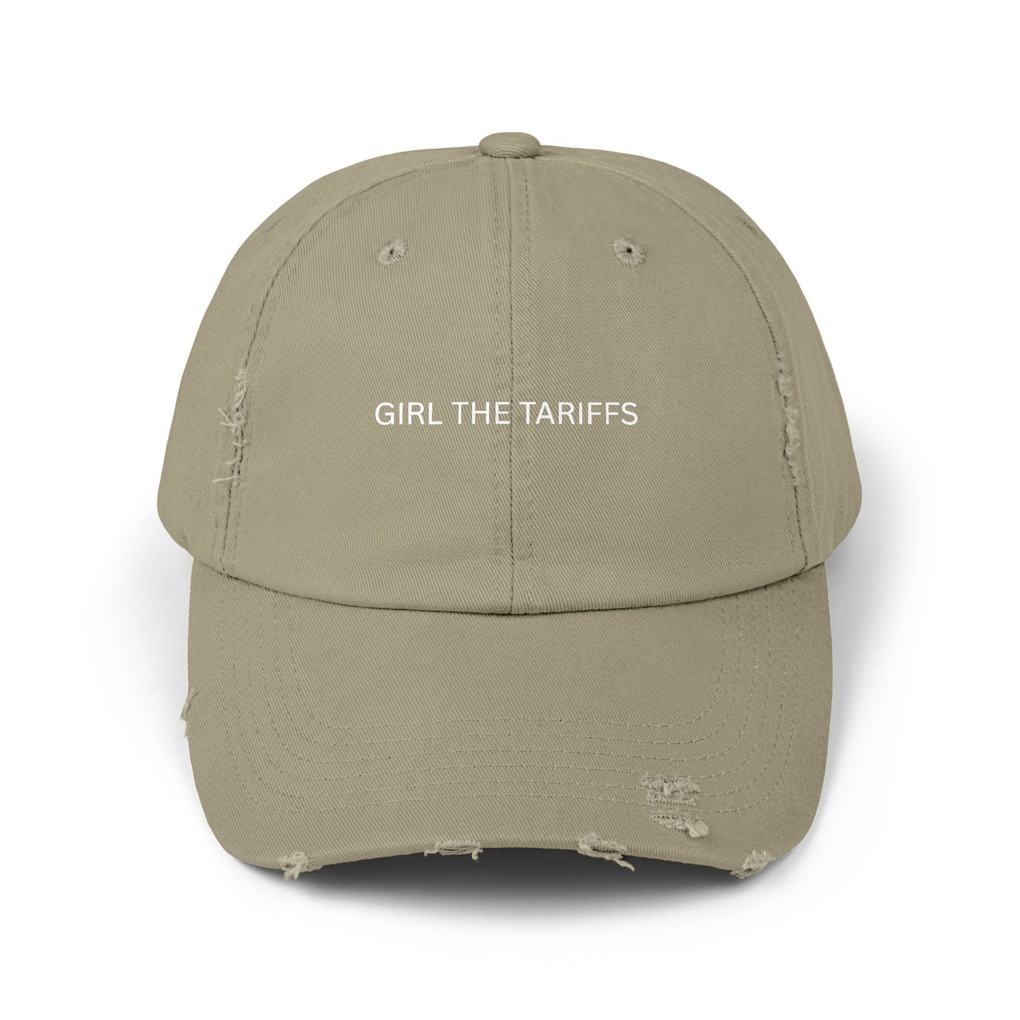Girl The Tariffs Unisex Distressed Cap