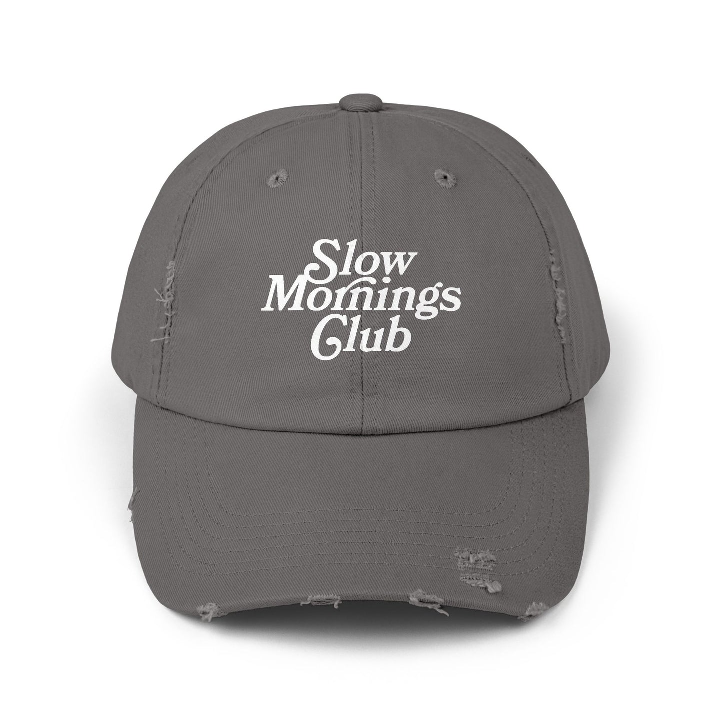 Slow Mornings Club Distressed Dad Hat