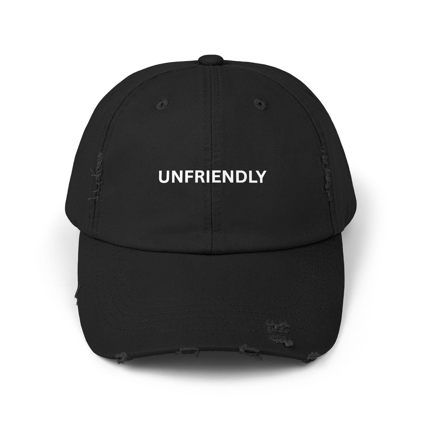 UNFRIENDLY Unisex Distressed Cap