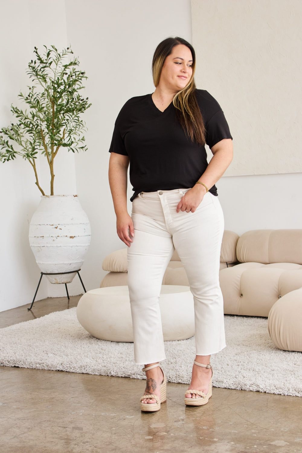 Full Size Tummy Control High Waist Jeans