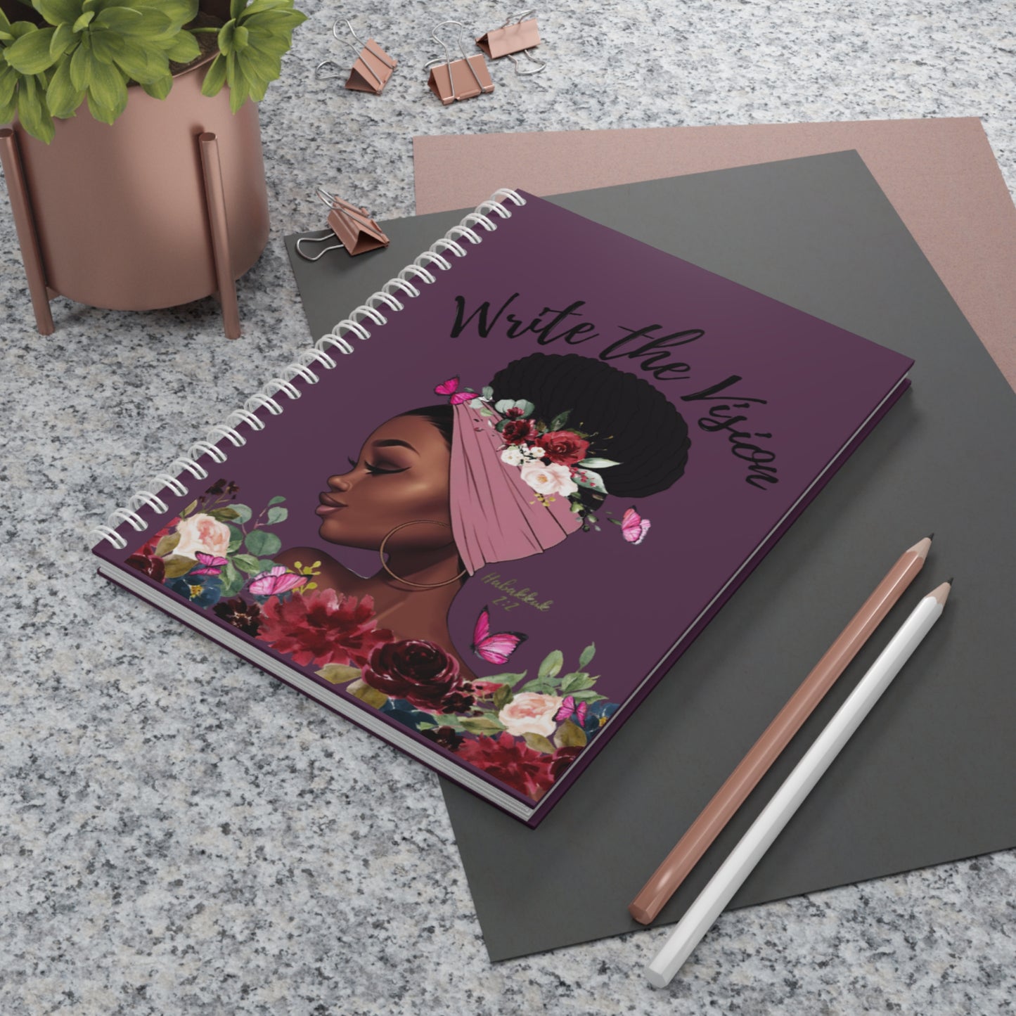 Write The Vision (Purple) Spiral Notebook