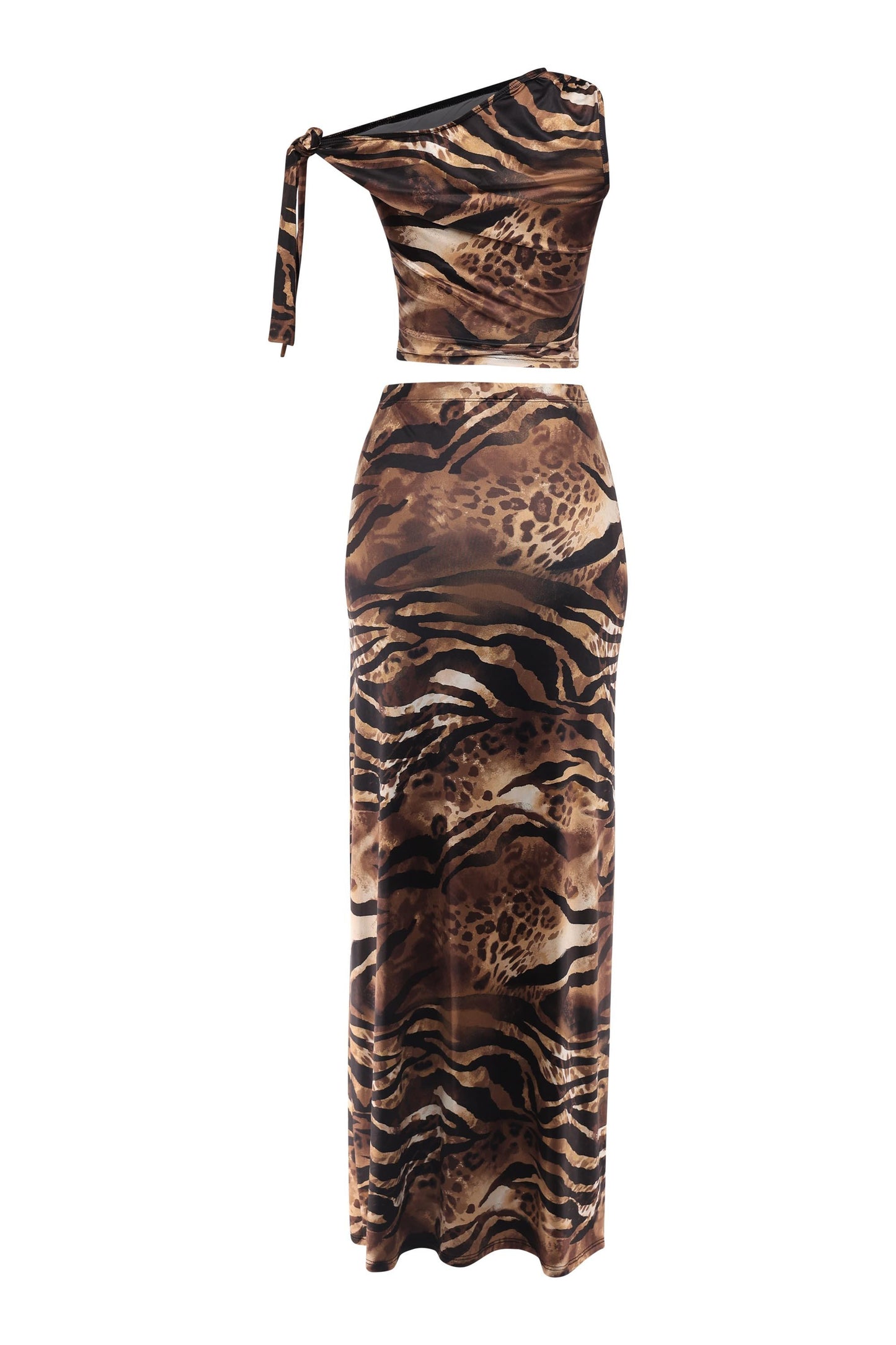 Side Chic Arm Tie Crop & Maxi Set