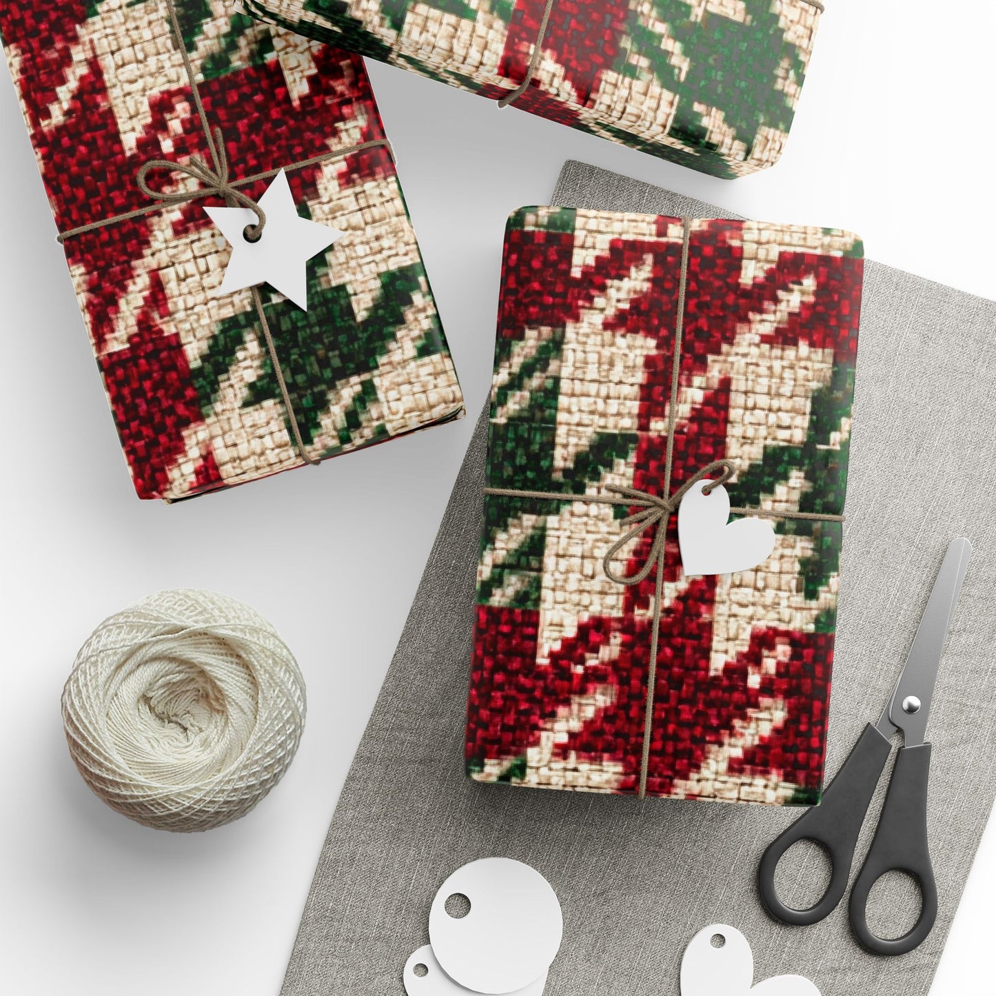 Holiday Houndstooth Wrapping Paper ❤️🎄