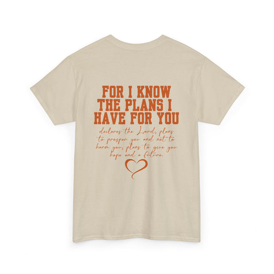 Plans to Prosper Jeremiah 29:11 Tee ✨ (Orange Font)