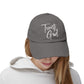 Trust God and Chill" Distressed Dad Hat