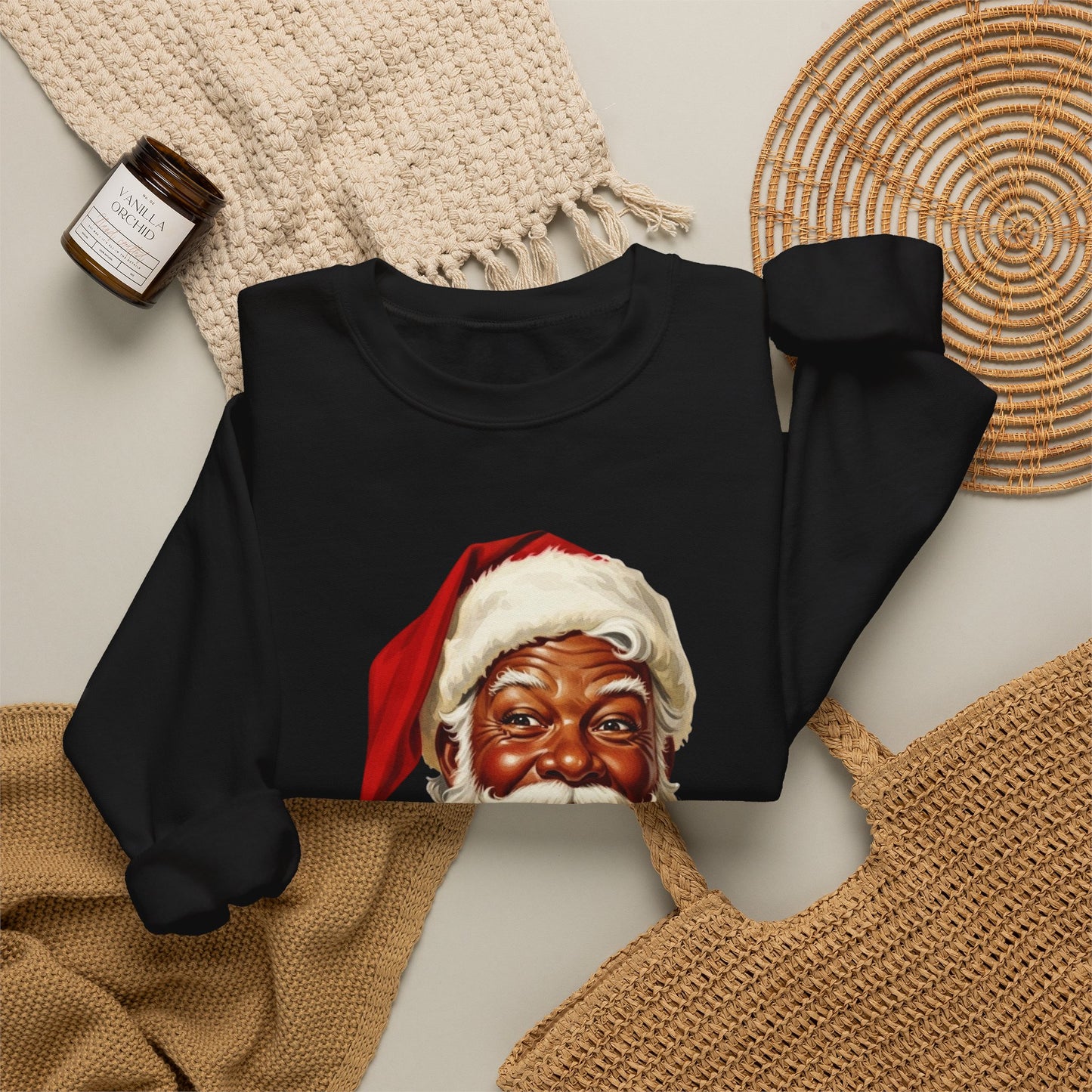 Black Santa Unisex Heavy Blend™ Crewneck Sweatshirt
