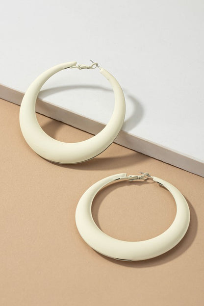 Puffy hoop earrings