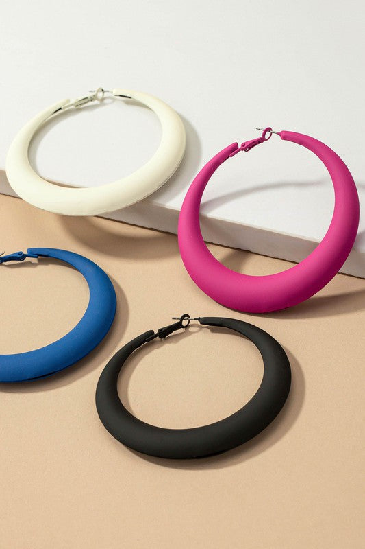 Puffy hoop earrings