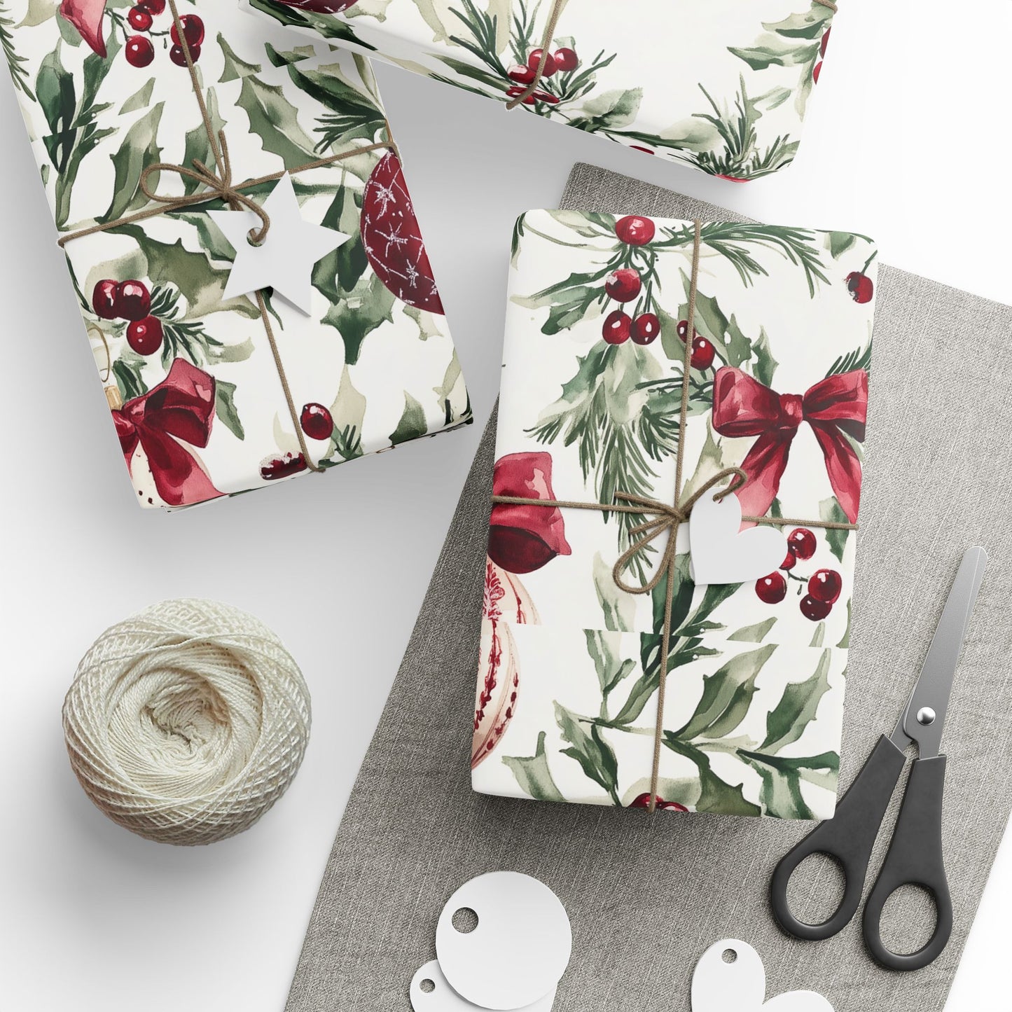 Cranberry Ribbons Wrapping Paper