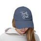Trust God and Chill" Distressed Dad Hat