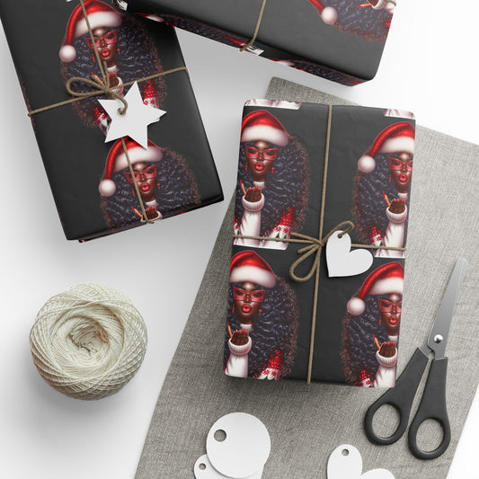 Melanin Barbie Christmas Wrap