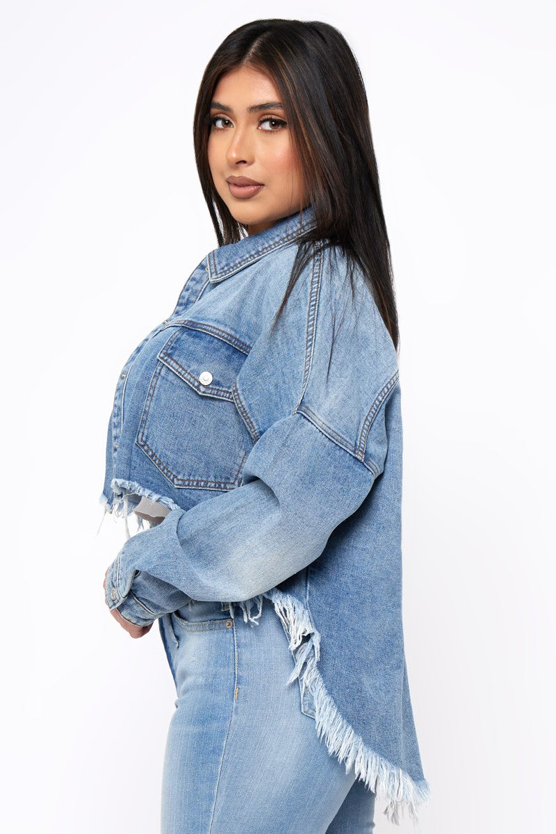 Boss Flow Crop Shacket