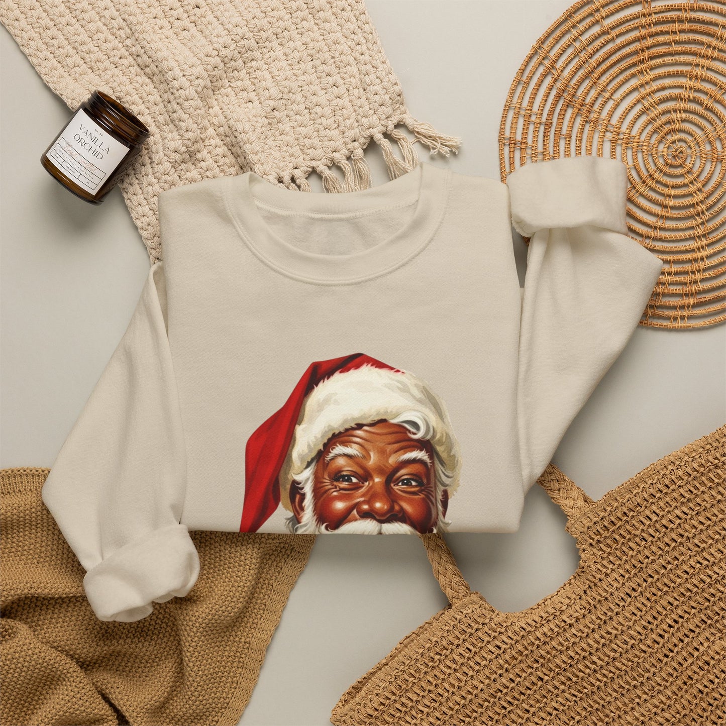 Black Santa Unisex Heavy Blend™ Crewneck Sweatshirt