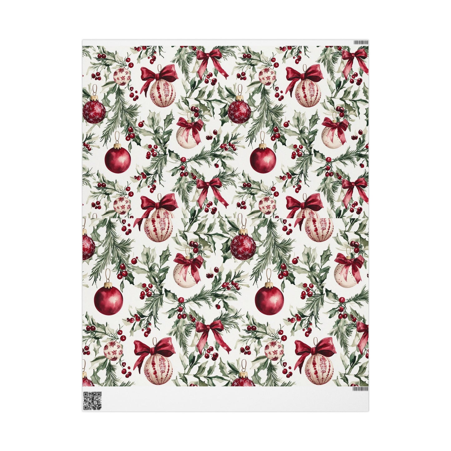 Cranberry Ribbons Wrapping Paper