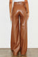 Vegan Leather Wide Leg Pants